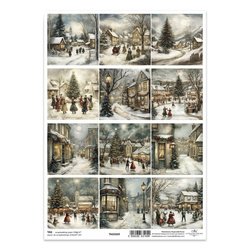 Zestaw tagów do scrapbookingu 0369 Boże Narodzenie, ludzie, lodowisko, świąteczny czas