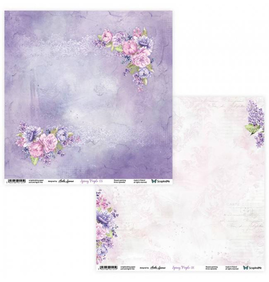 Zestaw papierów do scrapbookingu 30x30 - ScrapAndMe - Spring Purple
