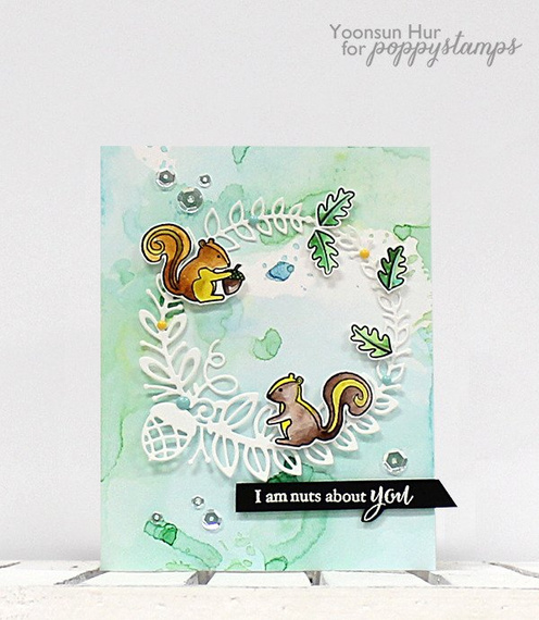 Wykrojnik - Poppystamps - Grendon Wreath 1155 wieniec z żołędziem