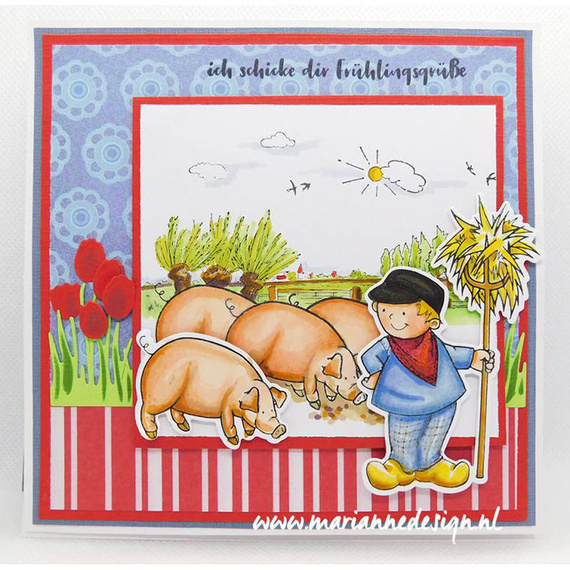 Stempel - Marianne Design - Hetty's in the meadow - łąka, drzewa