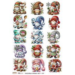 Papier ryżowy A4 - Scraplove - Christmas Gnomes Set 1 - Świąteczne skrzaty 1
