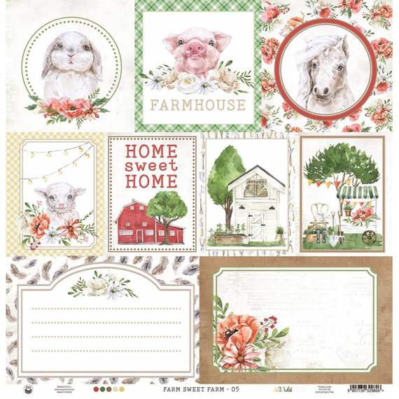 Papier do scrapbookingu 30x30 - P13 - Farm sweet farm 05