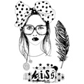 Stempel A6 - Carabelle Studio - Kiss kobieta piórko