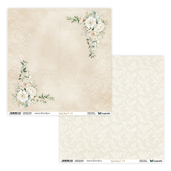 Papier do scrapbookingu 30x30 - ScrapAndMe - Simple Story 4 03/04