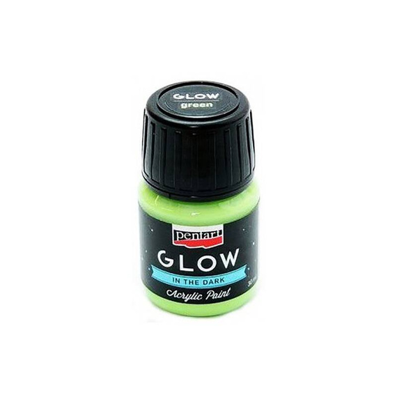 Farba akrylowa świecąca w ciemności Glow zielona 30 ml - Pentart