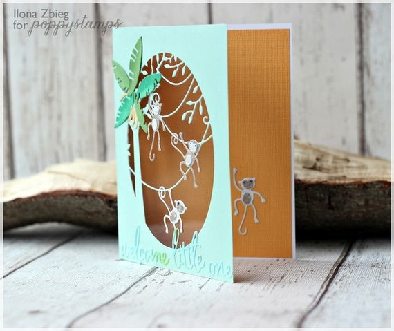 Wykrojnik - Poppystamps - Bananas and Palms - banany i liście palmowe