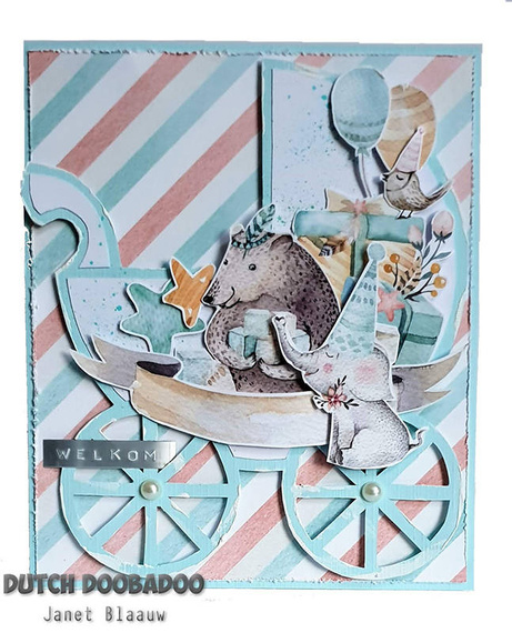 Szablon do odrysowania i wycinania Dutch Doobadoo - Buggy - Wózek