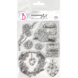 Stempel akrylowy 15x21 - Ciao Bella - Warm Heart lampion wianek szyszki