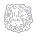 Wykrojnik Sizzix Thinlits - Phrase, Hello Beautiful - napis w ramce / ażur