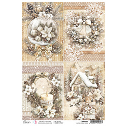Papier ryżowy do decoupage A4 - Ciao Bella - Winter Season Cards