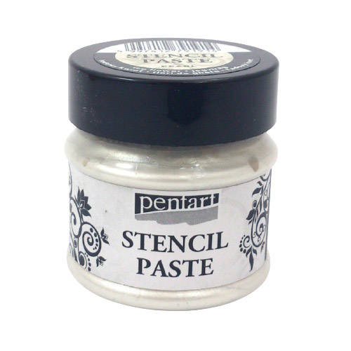 Pasta do szablonów perłowa - stencil paste - Pentart - lodowy kwiat / ice flower 50ml