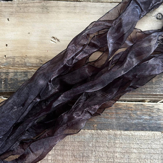 Wstążka tasiemka mgiełka - czekoladowa