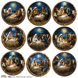 Naklejki papierowe - ScrapLove - Medallion Holy Family 2 - Święta Rodzina 2