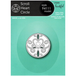 Wykrojnik - Memory Box - Scroll Heart Circle koło z sercem