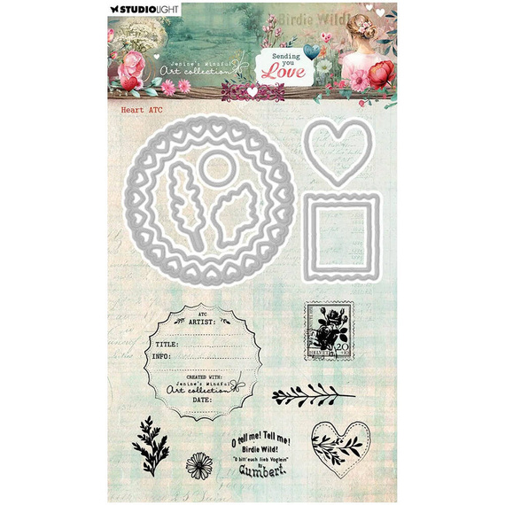 Wykrojnik do papieru i stempel - StudioLight - Heart ATC