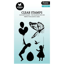 Stempel przezroczysty - Studio Light - Let's fly dzieci z balonami motyle