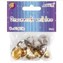 Dzwoneczki złote i srebrne 2cm - 10szt