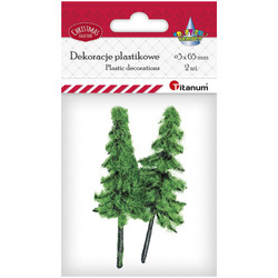 Choinki dekoracyjne zielone 6,5 cm - 2 sztuki