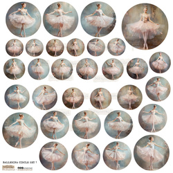 Naklejki papierowe - ScrapLove - Ballerina Circle set 1 - baleriny