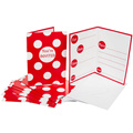 Zaproszenia - 8szt - czerwone w groszki