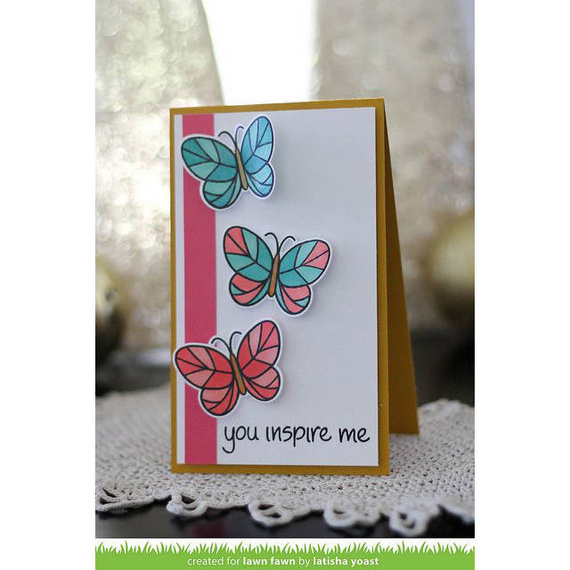 Wykrojnik - Lawn Fawn - Flutter By - motyle, kwiaty