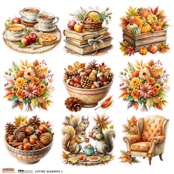 Naklejki papierowe - ScrapLove - Autumn Elements 4 - Jesienne elementy 4