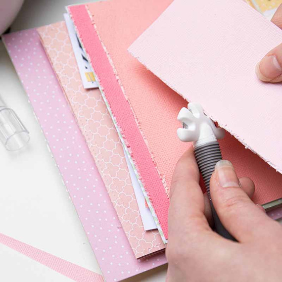 Zestaw narzędzi 3 w 1 - Sizzix trymer nożyk narzędzie do postarzania papieru