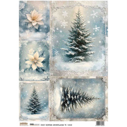 Papier ryżowy A4 - Scraplove - Cozy winter Snowflakes 16 - Ośnieżona przytulna zima