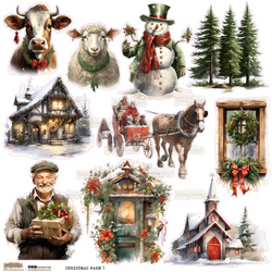 Naklejki papierowe - ScrapLove - Christmas Farm 1 - Świąteczna farma 1
