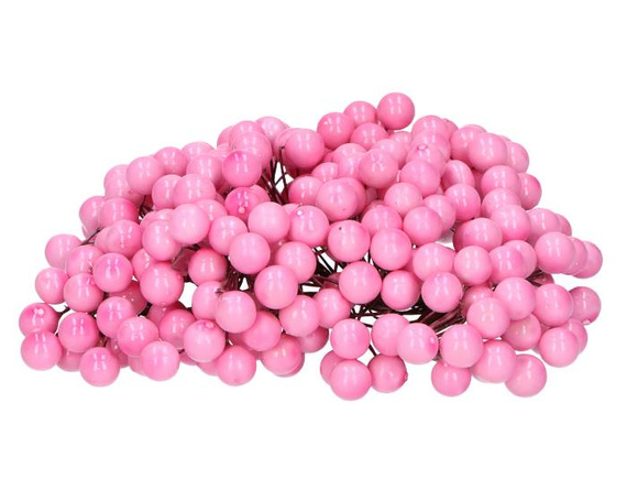 Jarzębina dekoracyjna różowa na druciku - 1 gałązka