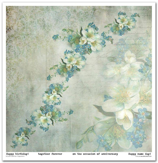 Zestaw papierów do scrapbookingu 30x30 - Itd Collection - Flower Post - Forget me not