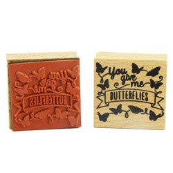 Stempel na bloczku - You give me butterflies