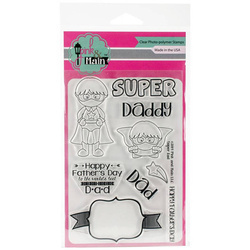 Stempel - Pink & Main - Super Dad - super tata