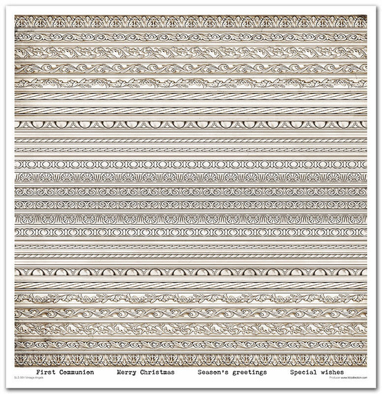 Zestaw papierów do scrapbookingu 30x30 - Itd Collection - Vintage Angels nuty, pismo, anioły, vintage