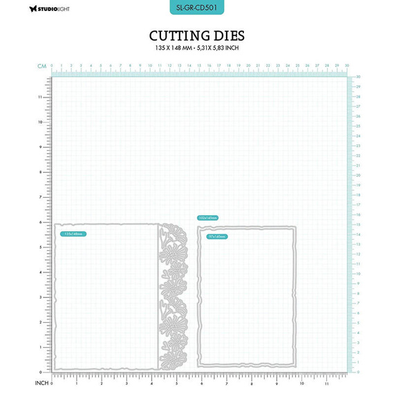 Wykrojnik - StudioLight - Floral card grunge ramka z kwiatowym brzegiem