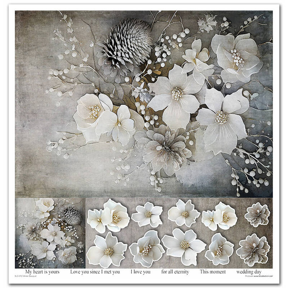 Zestaw papierów do scrapbookingu 30x30 - Itd Collection - Winter Bouquet