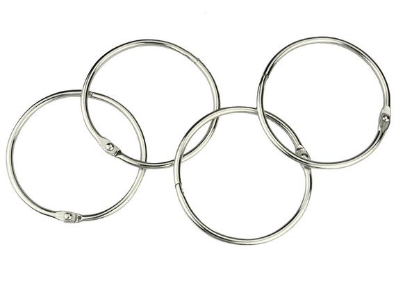 Kółko metalowe do spinania albumów 50mm srebrne - 1szt