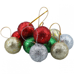 Bombki styropianowe brokatowe 25mm - 12szt