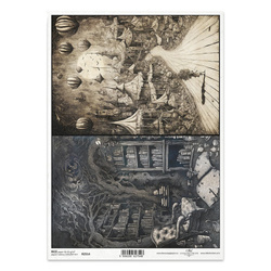 Papier ryżowy do decoupage A4 - tajemnicze scenerie - R2514 - Itd Collection