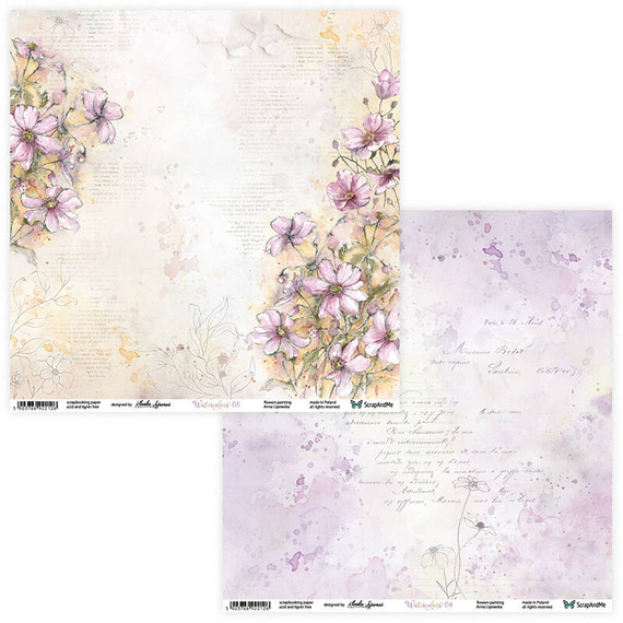 Zestaw papierów do scrapbookingu 30x30 - ScrapAndMe - Watercolors