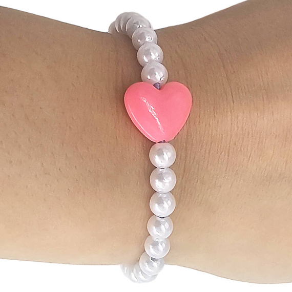 Pastelowe perełki i serduszka (87 szt.) z gumką - zestaw kreatywny LoveArt