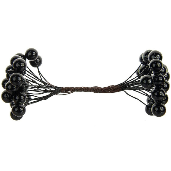 Jarzębina dekoracyjna czarna na druciku - 1 gałązka