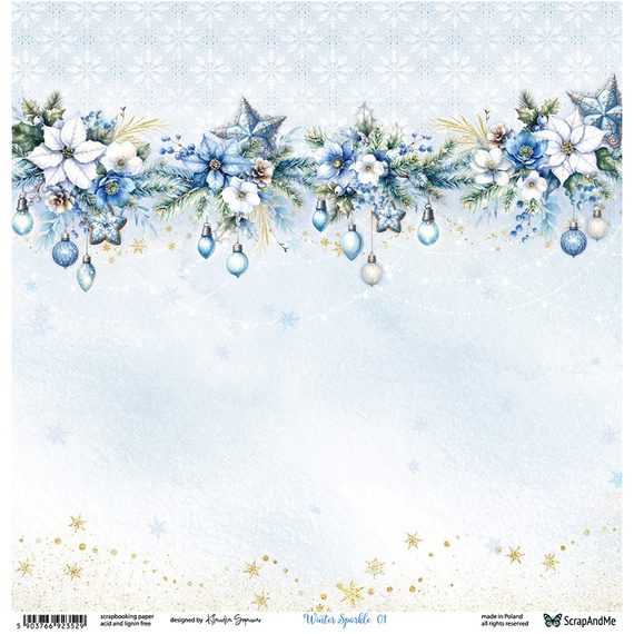 Papier do scrapbookingu 30x30 - ScrapAndMe - Winter Sparkle 01/02