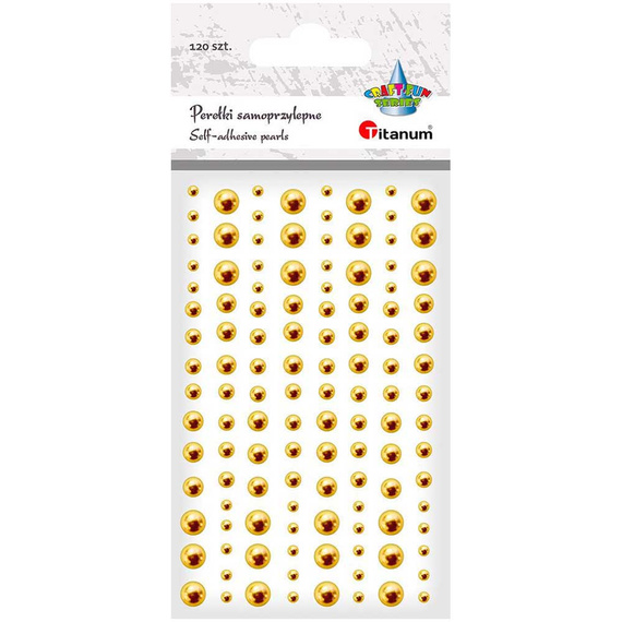 Perełki samoprzylepne złote miks rozmiarów 120 szt