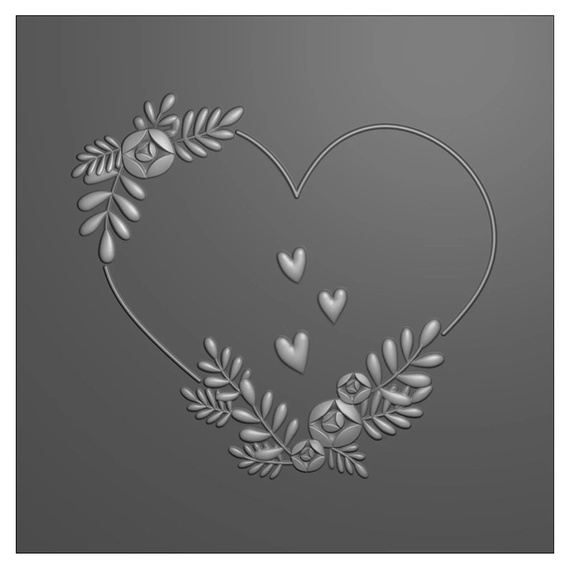 Folder do embossingu - Nellie's Choice - EF3D104 ramka serce z kwiatami