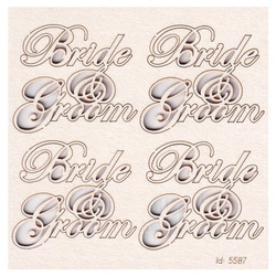 Tekturka - Bride and Groom - zestaw 4 napisów - Scrapiniec