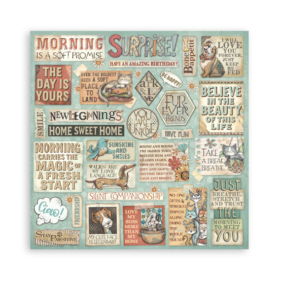 Zestaw papierów do scrapbookingu 20x20 - Furry Friends - Stamperia