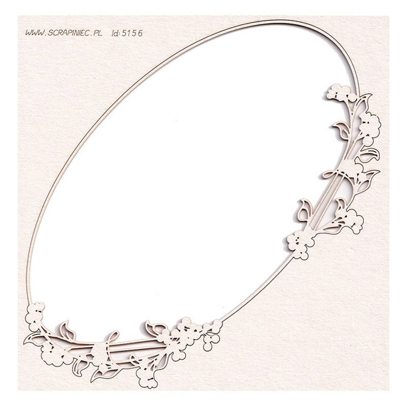 Tekturka - Boho Love - oval DL frame - owalna ramka DL