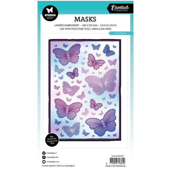 Maska z możliwością nakłuwania - StudioLight - Butterflies motyle