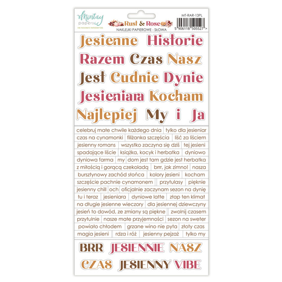 Naklejki - Mintay - Rust & Rose - Słowa polskie